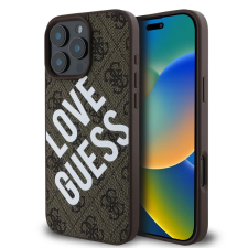 Guess 4G PU Big Love logó MagSafe tok iPhone 16 Pro barna tok és táska