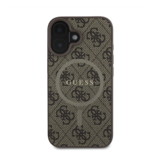 Guess 4G Ring Classic Logo Apple iPhone 16 hátlap tok, barna GUHMP16SG4GFRW tok és táska
