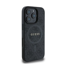 Guess 4G Ring Classic Logo Apple iPhone 16 Pro hátlap tok, fekete tok és táska