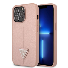 Guess 4G Saffiano Triangle Apple iPhone 13 Pro Max Tok - Rózsaszín/Mintás (GUHCP13XPSATLP) tok és táska