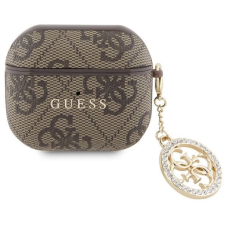 Guess 4G Script PC / PU Charm AirPods 3 tok - Brown fülhallgató, fejhallgató tok