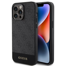 Guess 4G Stripe Magsafe hátlaptok iPhone 15 Pro Max fekete mobiltelefon kellék