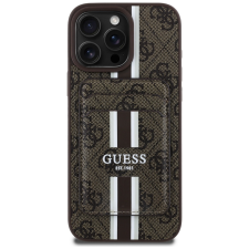 Guess 4G Stripes iPhone 16 Pro MagSafe hátlap tok kártyatartóval, barna tok és táska