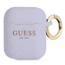 Guess Airpods Borítás Szilikon Glitter Tok, Lila fülhallgató, fejhallgató tok