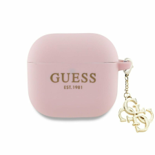 Guess Apple AirPods 4 tok – Guess Silicone W/4G Charm (GUA4LECG4P) – rózsaszín fülhallgató, fejhallgató tok