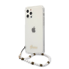 Guess Apple iPhone 12/12 Pro GUESS GUHCN12MKPSWH TPU Hátlap - Átlátszó tok és táska