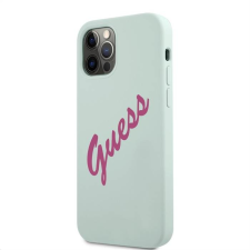 Guess Apple iPhone 12/12 Pro GUESS GUHCP12MLSVSBF Liquid Silicon Hátlap - Világoskék tok és táska