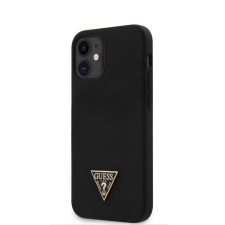 Guess Apple iPhone 12 Mini GUESS GUHCP12SLSTMBK Liquid Silicon Hátlap - Fekete tok és táska