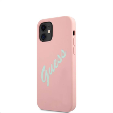 Guess Apple iPhone 12 Mini GUESS GUHCP12SLSVSPG Liquid Silicon Hátlap - Rózsaszín tok és táska
