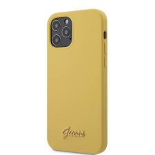 Guess Apple iPhone 12 Pro Max GUESS GUHCP12LLSLMGYE Liquid Silicon Hátlap - Sárga tok és táska