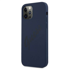 Guess Apple iPhone 12 Pro Max GUESS GUHCP12LLSVSBL Liquid Silicon Hátlap - Kék tok és táska
