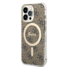 Guess Apple iPhone 13 Pro GUESS GUHMP13LH4STW MagSafe Hátlap - Barna tok és táska