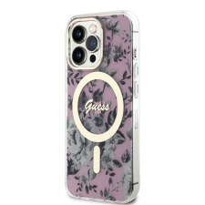 Guess Apple iPhone 14 Pro GUESS GUHMP14LHCFWSP MagSafe Hátlap - Rózsaszín tok és táska