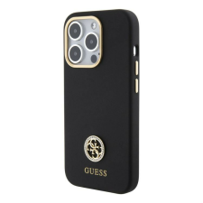 Guess Apple iPhone 15 Pro GUESS GUHCP15LM4DGPK Liquid Silicone Hátlap - Fekete tok és táska