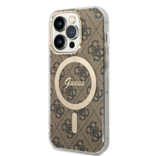 Guess Apple iPhone 15 Pro GUESS GUHMP15LH4STW MagSafe IML Hátlap - Barna tok és táska