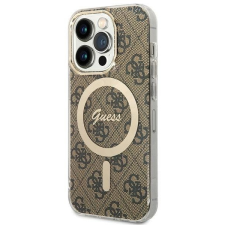 Guess Apple iPhone 15 Pro IML Magsafe Hátlapvédő Tok Barna (GUE003317) tok és táska