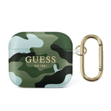 Guess Camo Collection Apple AirPods 3 tok, zöld-világoskék fülhallgató, fejhallgató tok