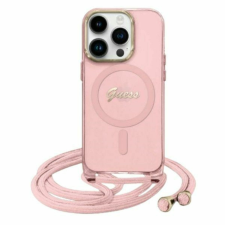  Guess Crossbody Cord Script MagSafe iPhone 16 tok - rózsaszín tok és táska