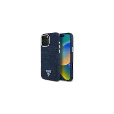 Guess Denim Triangle Logo iPhone 16 Pro MagSafe hátlap tok, kék tok és táska