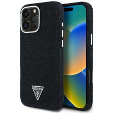 Guess Denim Triangle Logo iPhone 16 Pro Max MagSafe hátlap tok, fekete tok és táska