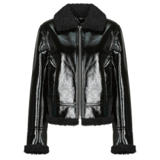 Guess Dzsekik LS ANDREA FAUX SHEARLING JKT Fekete EU L