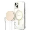 Guess Eredeti készlet GUESS GUBPP14MHMEACSH iPhone 14 Plus (csomagcsomag Magsafe: tok + töltő IMG Marble / arany - fehér)