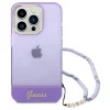 Guess Eredeti tok GUESS GUHCP14LHGCOHU iPhone 14 PRO (IML Electro Cam w. Strap Translucent / lila)