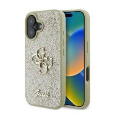 Guess Fixed Glitter Big 4G Apple iPhone 16 Plus hátlap tok arany tok és táska