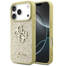 Guess Fixed Glitter Big 4G Apple iPhone 17 Pro hátlap tok, csillámos, arany tok és táska