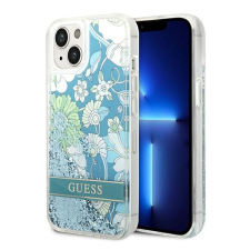 Guess Flower Liquid Glitter Apple iPhone 14 Plus hátlap tok, zöld tok és táska