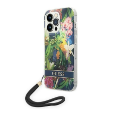 Guess Flower Strap Apple iPhone 14 Pro Max hátlap tok, kék tok és táska