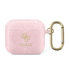 Guess Glitter Collection Apple AirPods 3 tok, rózsaszín fülhallgató, fejhallgató tok