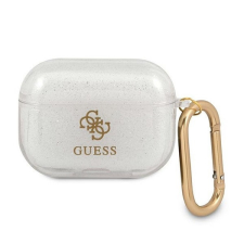 Guess Glitter Collection Apple AirPods Pro tok, átlátszó fülhallgató, fejhallgató tok