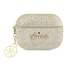 Guess Glitter Flake 4G Charm Apple AirPods Pro 2 tok , arany fülhallgató, fejhallgató tok