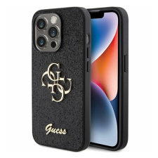 Guess Glitter Script Big 4G Apple iPhone 15 Pro hátlap tok, fekete tok és táska