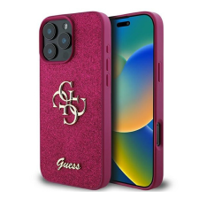 Guess Glitter Script Big 4G iPhone 16 Pro kemény hátlap tok, lila GUHCP16LHG4SGU tok és táska