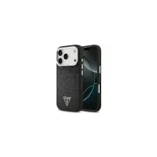 Guess Glitter Triangle Logo Apple iPhone 17 Pro MagSafe tok, csillámos, fekete tok és táska
