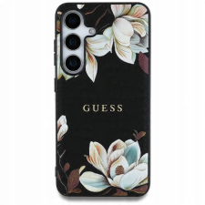 Guess Grained Printed Flower Pattern Magsafe-Kompatibilis Tok Samsung Galaxy S25 - Fekete (GUHMS25SPGNMPLMK) tok és táska