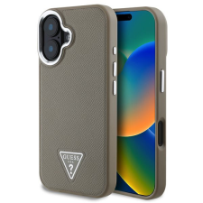 Guess Grained Triangle Apple iPhone 16 MagSafe tok, barna tok és táska