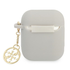 Guess GUA2LSC4EG Silicone Charm 4G Collection tok AirPods 1/2 - szürke fülhallgató, fejhallgató tok