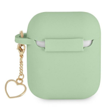 Guess GUA2LSCHSN Silicone Charm Heart Collection tok AirPods 1/2 - zöld fülhallgató, fejhallgató tok