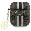 Guess GUA2P4RPSW 4G Printed Stripes Charm tok AirPods 1/2 - barna