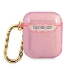 Guess GUA2UCG4GP Glitter Collection tok AirPods 1/2 - rózsaszín fülhallgató, fejhallgató tok
