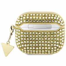 Guess GUA3HDGTPD Rhinestone Triangle Charm tok AirPods 3 - arany színű fülhallgató, fejhallgató tok