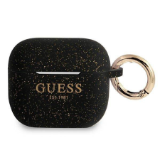 Guess GUA3SGGEK AirPods 3 fekete szilikon Glitter tok fülhallgató, fejhallgató tok