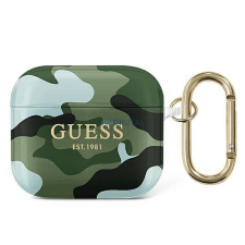 Guess GUA3UCAMA Camo Collection tok AirPods 3 - zöld terepmintás fülhallgató, fejhallgató tok