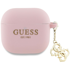 Guess GUA4LECG4P Silicone 4G Charm tok AirPods 4 - rózsaszín fülhallgató, fejhallgató tok