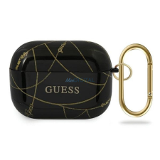 Guess GUACAPTPUCHBK Gold Chain Collection tok AirPods Pro - fekete fülhallgató, fejhallgató tok