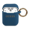 Guess GUACCSILGLBL AirPods kék szilikon Glitter tok