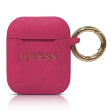 Guess GUACCSILGLFU AirPods borító fukszia / fukszia szilikon csillámos fülhallgató, fejhallgató tok